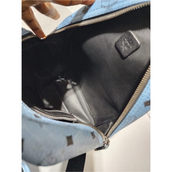 Authentic MCM Visetos Small Side Stud Stark Backpack Munich Blue - Picture 8 of 16